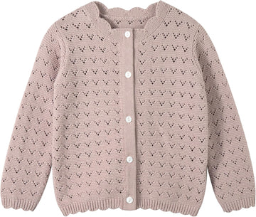 Baby Girl Sweater Knit Toddler Cardigan Long Sleeve Button Up Hollow Crochet Sweater