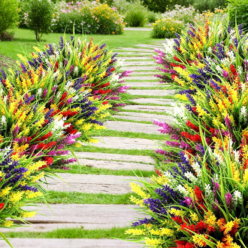 48 Bundles Artificial Lavender Flowers for Outdoor, UV Resistant