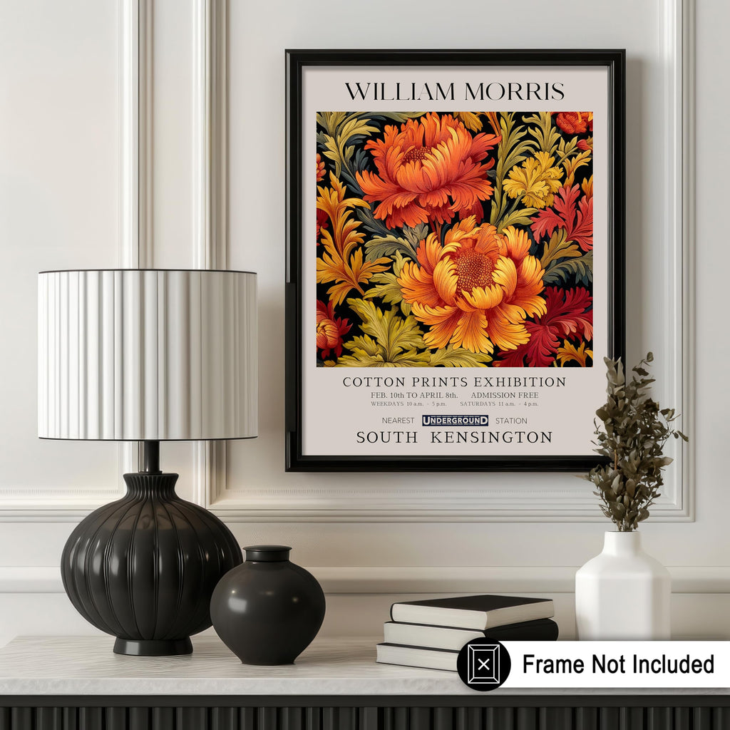 Art Gardenia Flower Print - William Morris Poster - Botanical Exhibition Art - Textile Pattern Wall Design - Floral