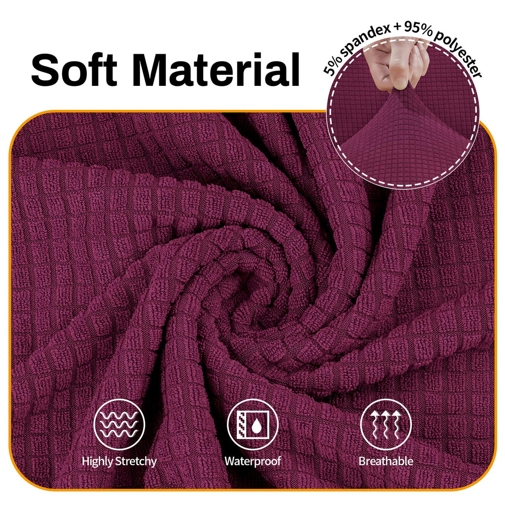 Stretch Oversized Couch Covers for Sofa Slipcover, Wine Red