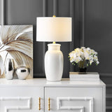Norsi Modern Contemporary Ivory Ceramic 27-inch Bedroom Living Room Home Office Desk Nightstand Table Lamp (LED Bulb