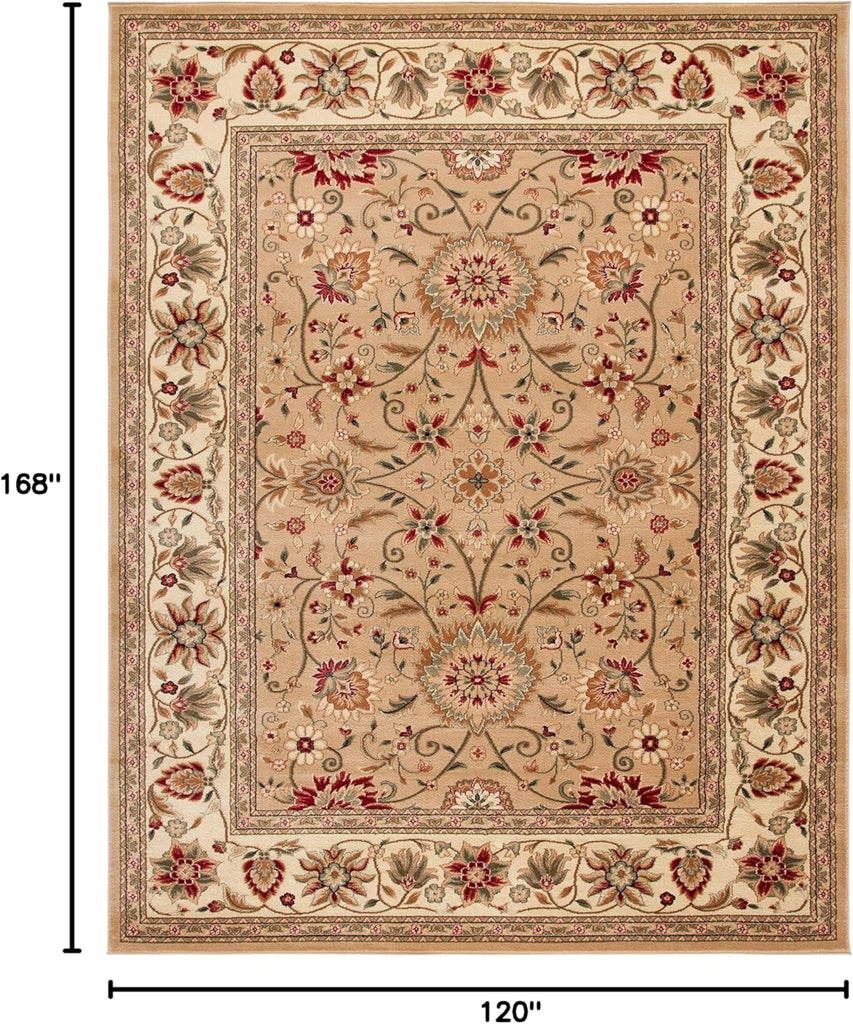 Lyndhurst Area Rug - 10' x 14', Beige & Ivory, Traditional Oriental Design, Non-Shedding & Easy Care