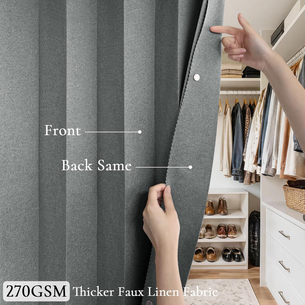 100% Blackout Magnetic Folding Door Curtain, Accordion Style Door Curtain for Doorways Privacy, 1 Panel, W52 x L78