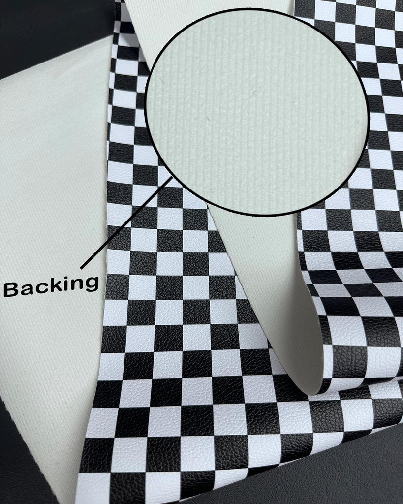Vinyl Upholstery Embossed Fabric Racing Checkers 54" Wide Sold By The Yard