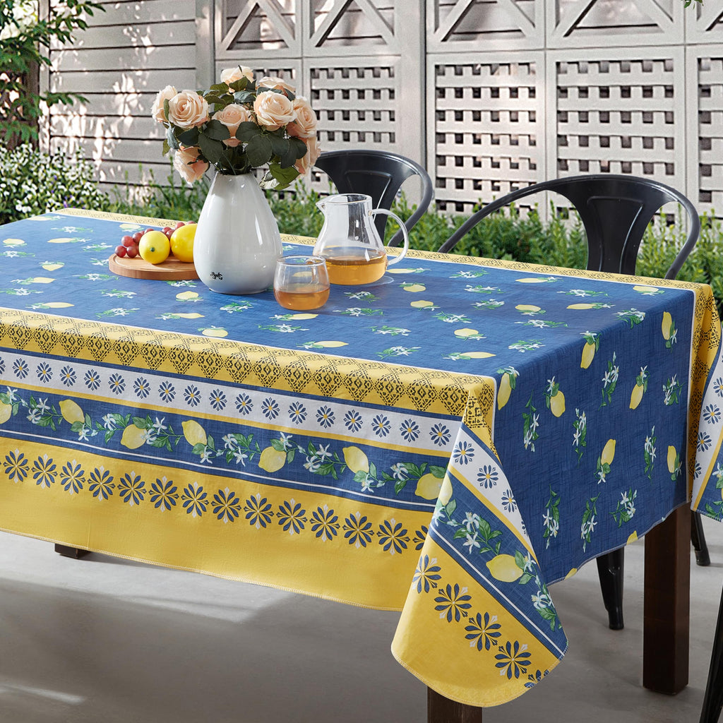 Lemon Grove 60 x 102 Inch Rectangle Vinyl Tablecloth