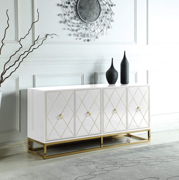 Tabitha High Gloss Lacquer Sideboard/Buffet, White
