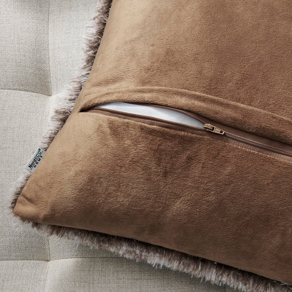 Faux Fur Throw Pillow Covers for Couch Decorative Pillows 22x22 Inches
