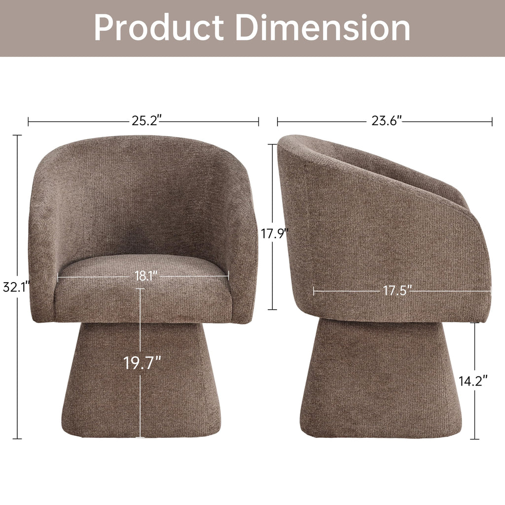 Upholstered Swivel Set of 2 with Barrel Back and Arm