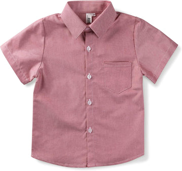 Boys Short Sleeve Dress Shirt Oxford Button Down Formal Shirts