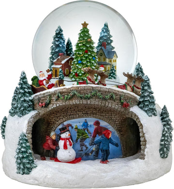 100MM Musical Rotating Christmas Village Snow Globe by The San Francisco Music Box