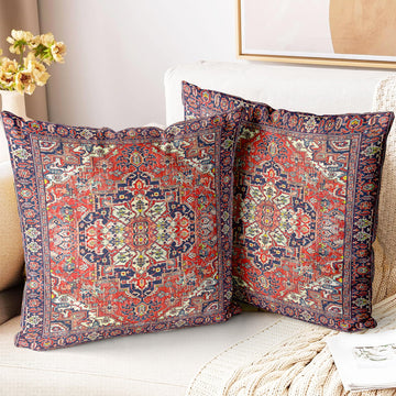Boho Throw Pillow Covers 26x26 inch Set of 2, Soft Pillowcases Bohemia Carpet Printing Pattern Decorative Sofa Living