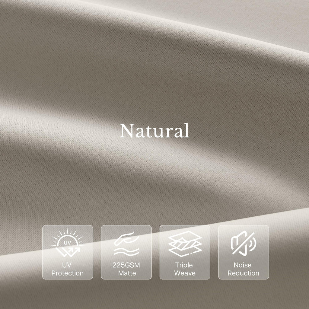 Natural Short Blackout Cafe Curtains 36 Inches Long 4 Panel Sets