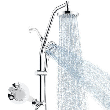 Rain Shower Head with Handheld Combo, Dual Shower System with Slide Bar, Rain Shower System, Adjustable Height, Brass