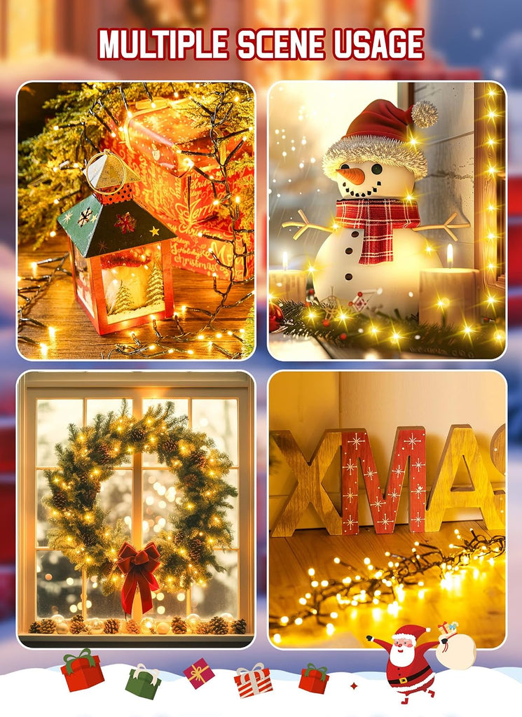 1000 LED Cluster Lights Christmas Tree Lights Outdoor Christmas Firecrackers String Light, 12 Modes Timer Remote