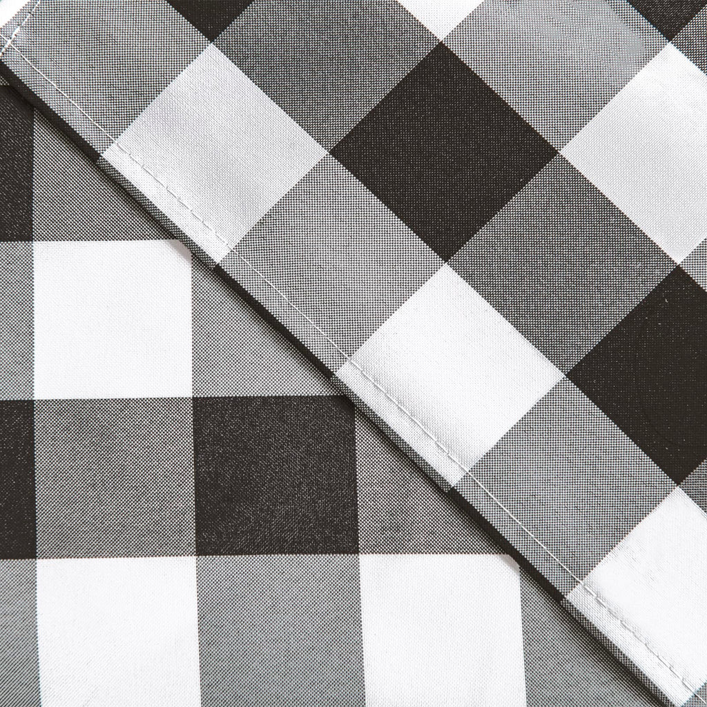 Black and White Buffalo Plaid Curtains Valances, 52W x 18L, 2 Panel