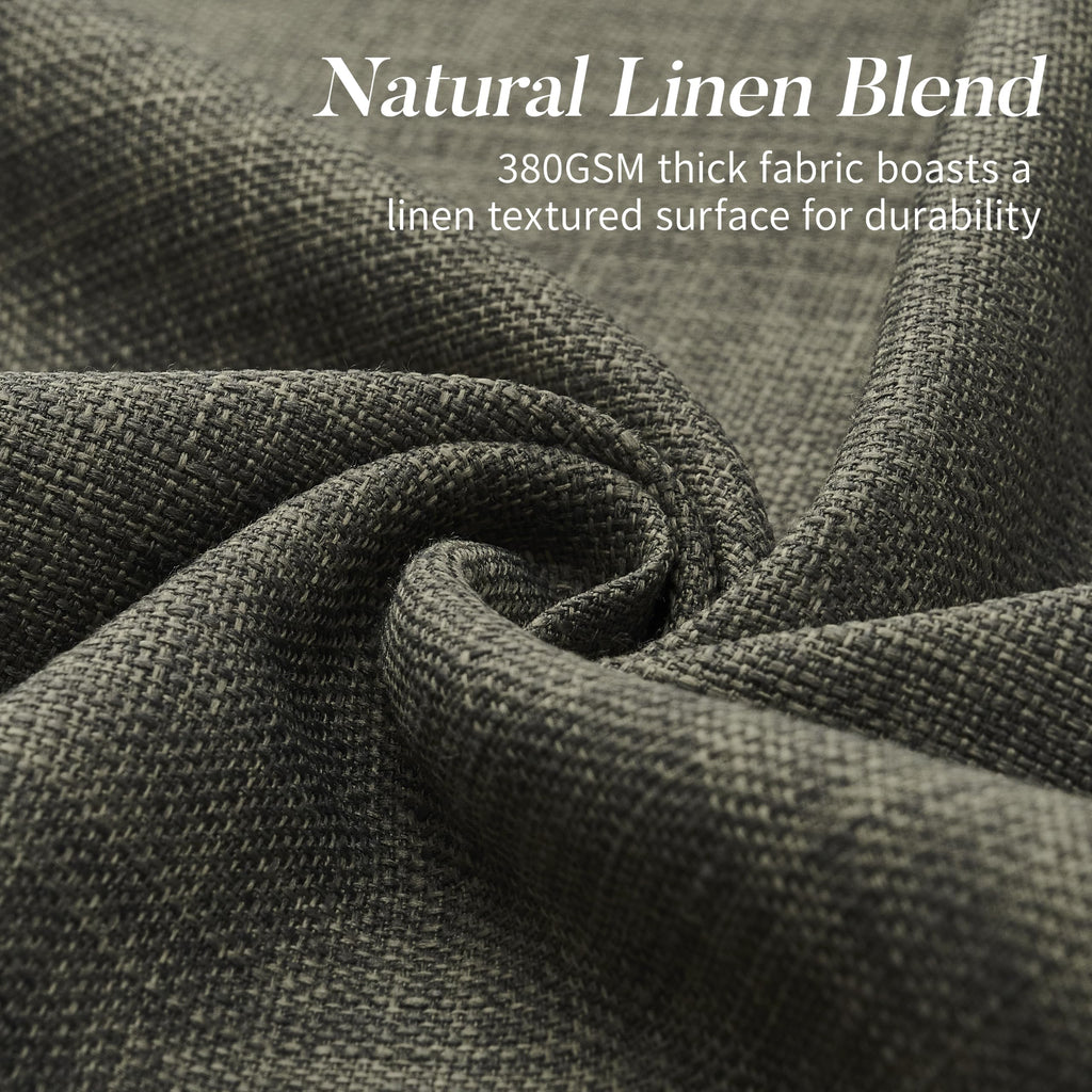 Pinch Pleated Linen Curtains Extra Long 132 Inches Green Drapes for 11 FT High Ceiling to Floor, Light Filtering