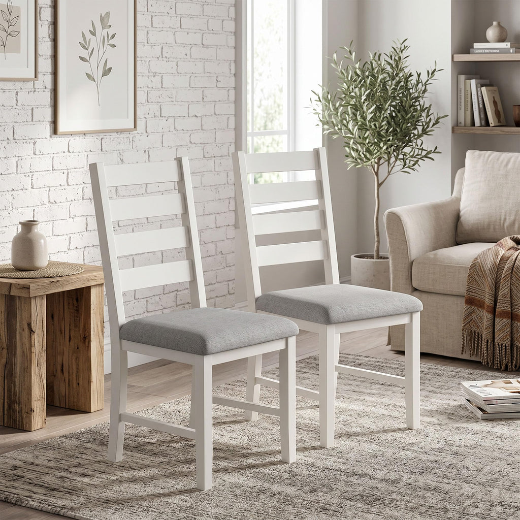 6-Piece Dining Table and Chair Set with 4 Chairs & 1 Bench, Grey