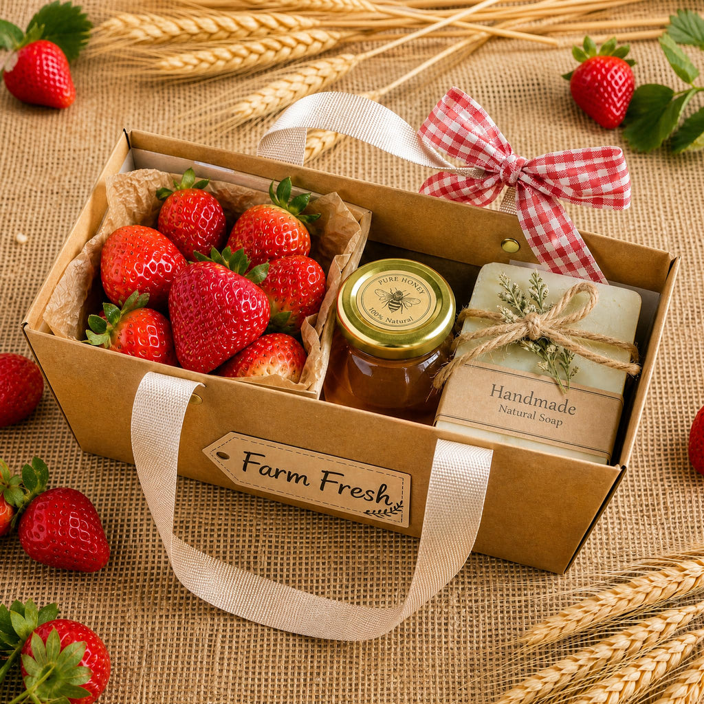 50 Pack Kraft Gift Basket with Handles, 9.8'' x 6.5'' x 4.3'' Empty Paper Basket for Party Gifts, Anniversary