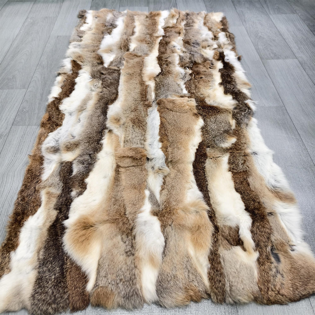 Fur Blanket Throw for Couch Tan Rabbit Fur Throw Blanket Non-Woven Fabric Backing Fuzzy Fluffy Super Soft Plush