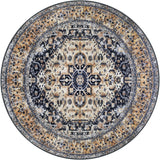 Round Rug 6 Ft Rugs for Entryway Washable Circle Rug Non Slip Round Living Room Rugs Printed Faux Wo