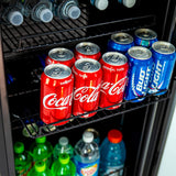 Beverage Cooler with Glass Door 108 Can Mini Refrigerator with Lock for Beer Sod