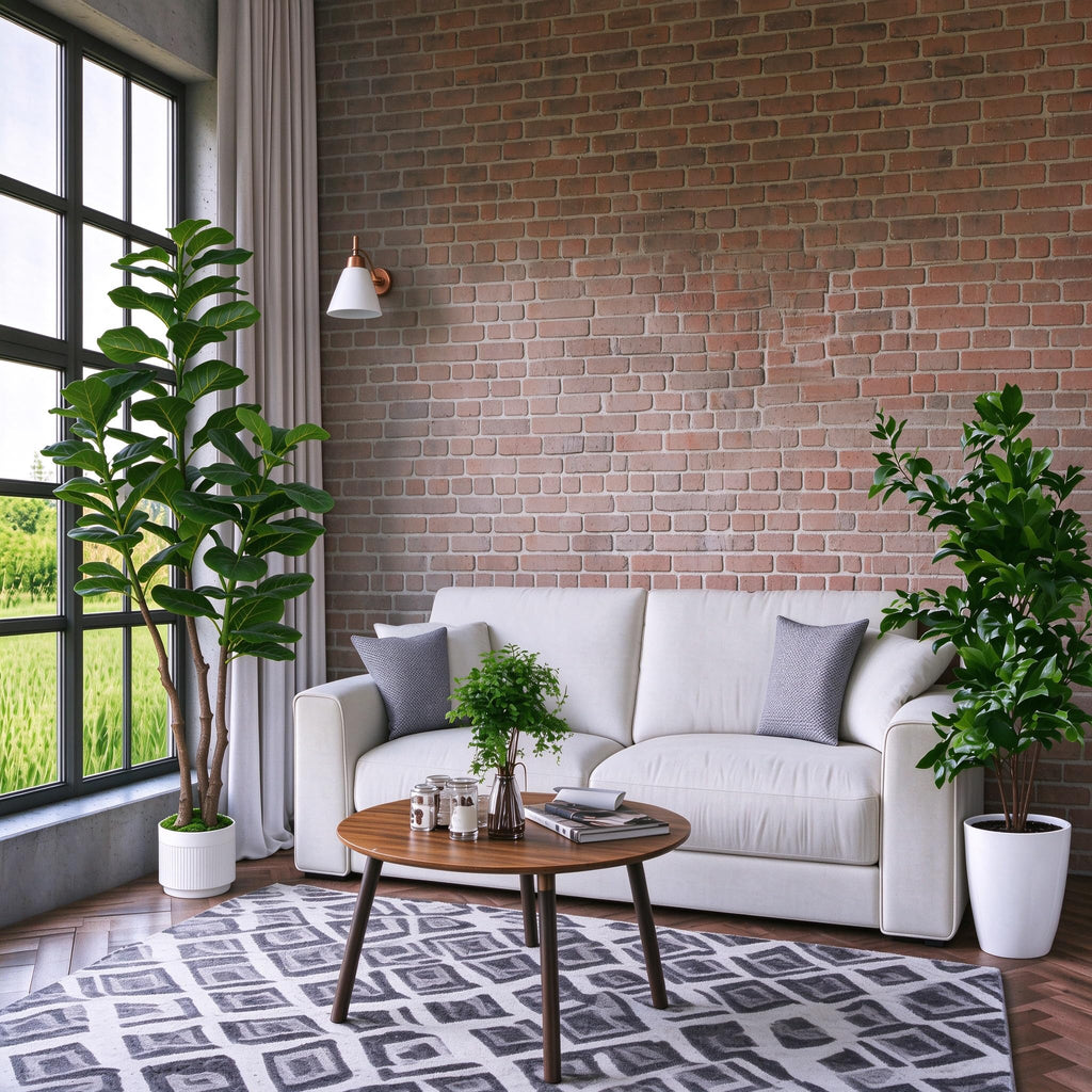5FT Faux Fiddle Leaf Fig Tree with White Planter, Indoor Plant