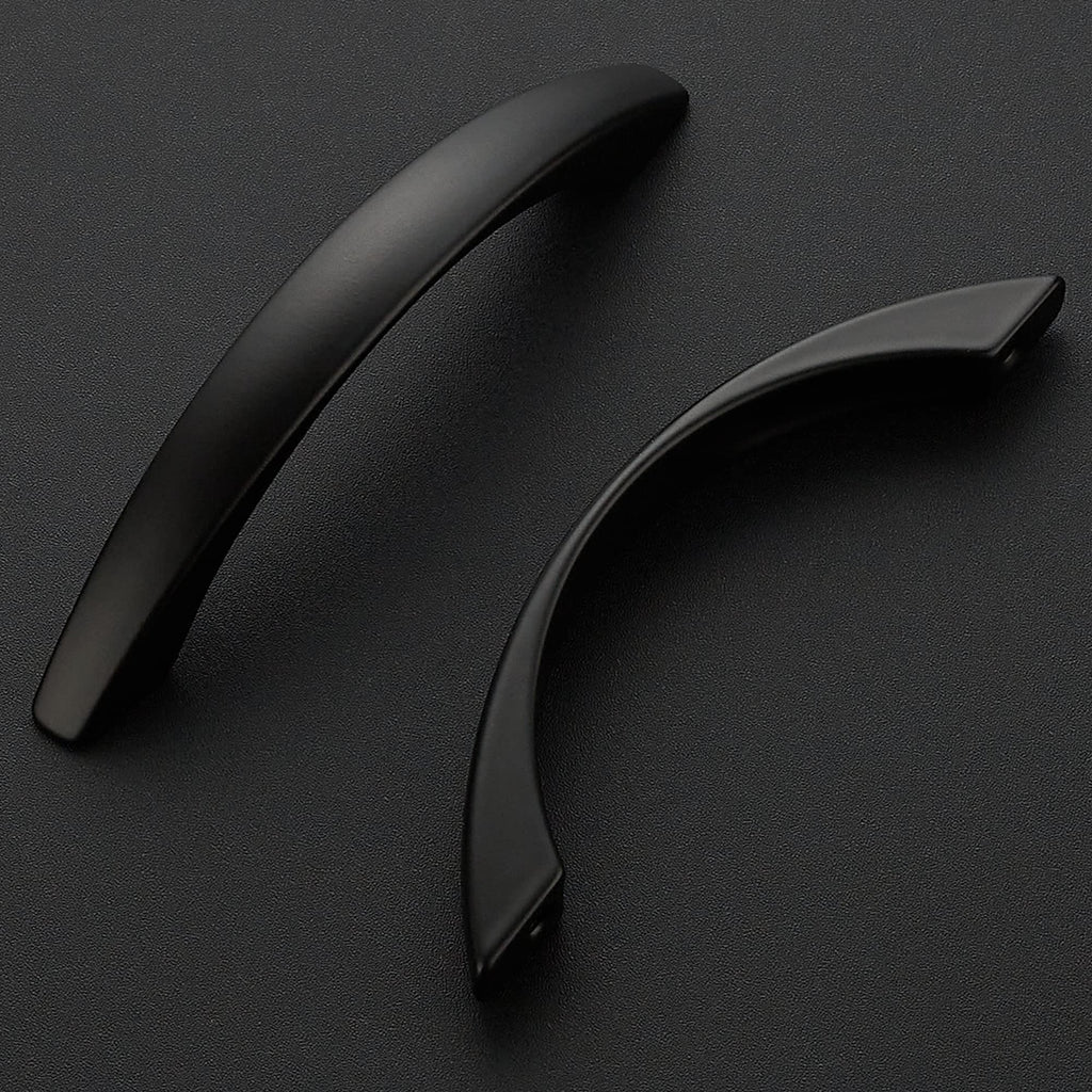 10 Pack Cabinet Pulls 3-3/4 Inch Matte Black Curved Drawer Pulls Cupboard Arch Pulls for Dresser Drawer Cabinet