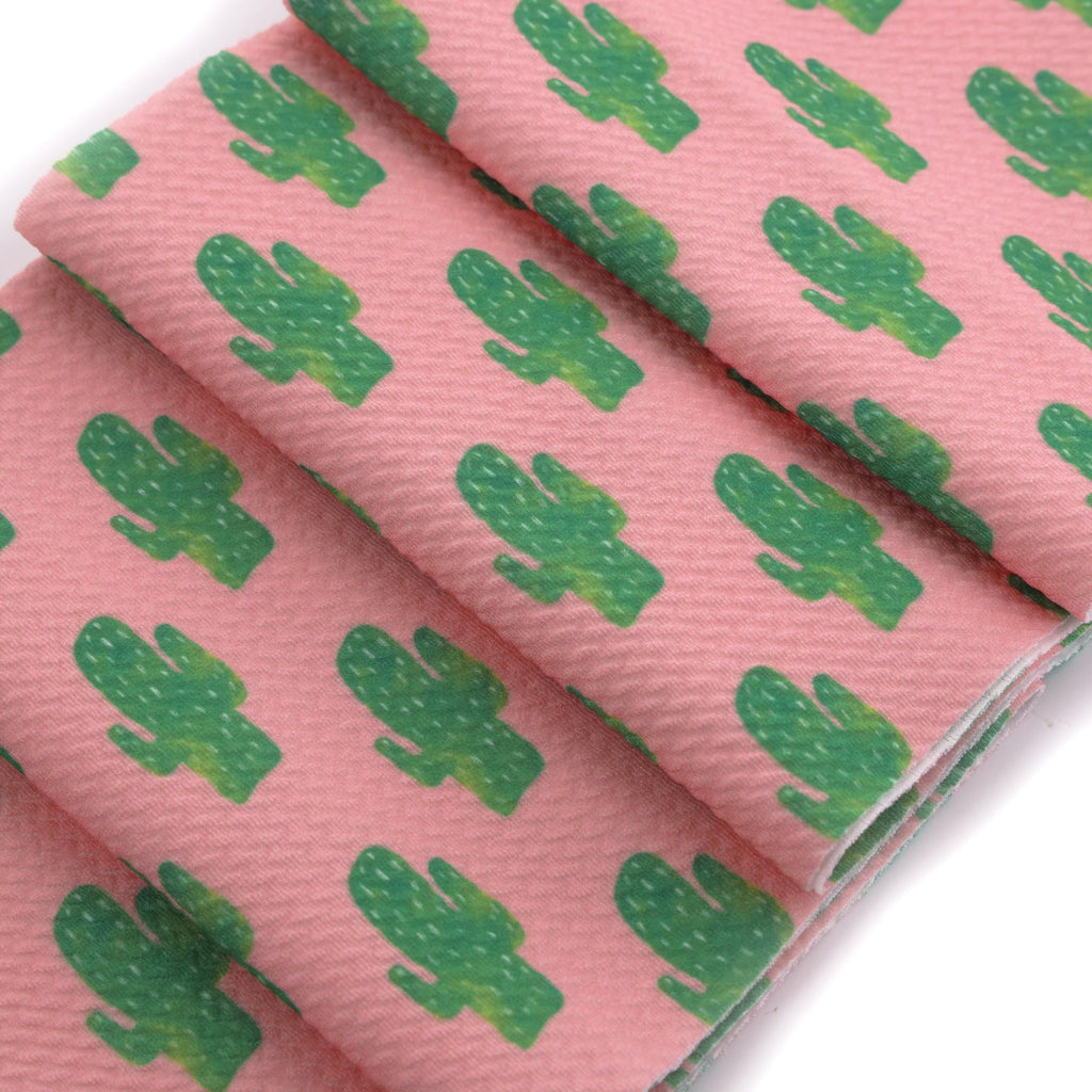 Coral Watercolor Cactus Liverpool — Fabric | Casa Home Living