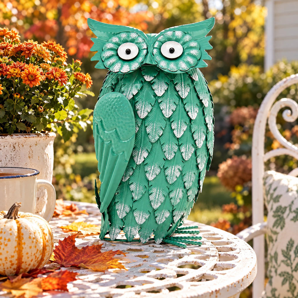 Large Owl Statue, Bird Figurine Gift for Halloween Christmas