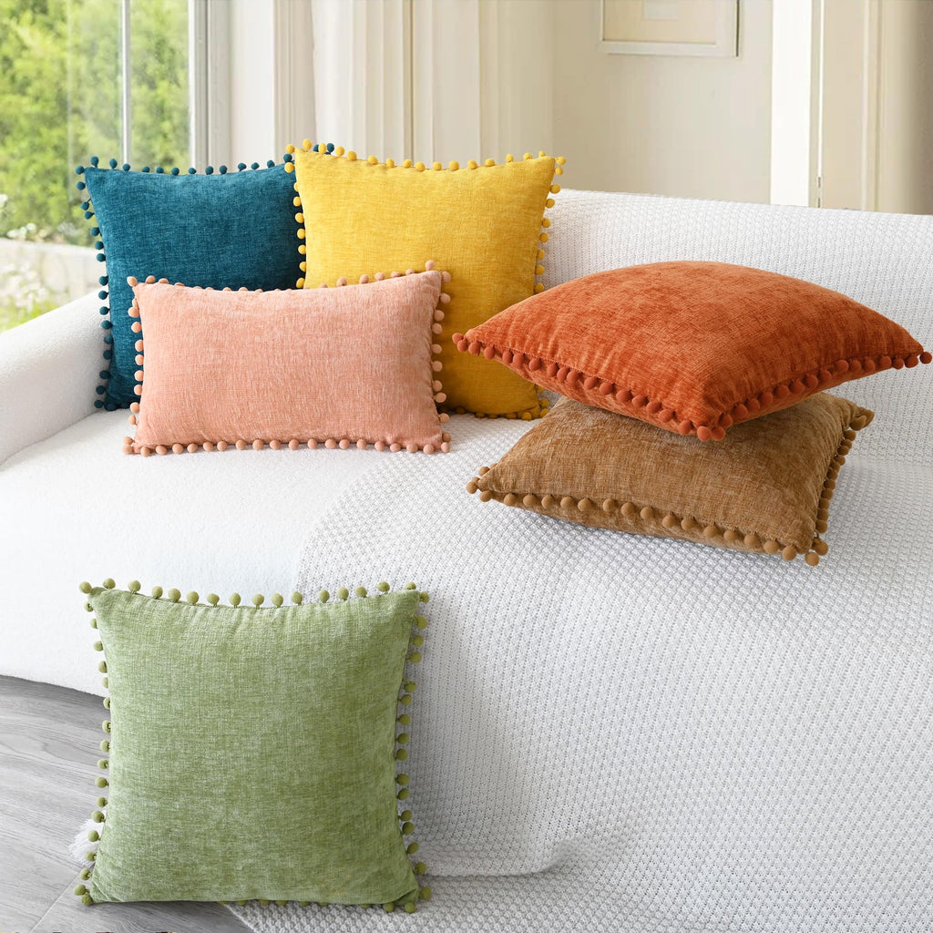 Fall Decorative Throw Pillow Covers 20 X 12 Inches Burnt Orange