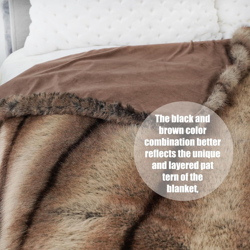 Faux Mink Fur Blanket Luxury Fur Throw Blanket Sofa Fluffy Blanket Super Warm Elegant Cozy Fuzzy Throw Blankets for