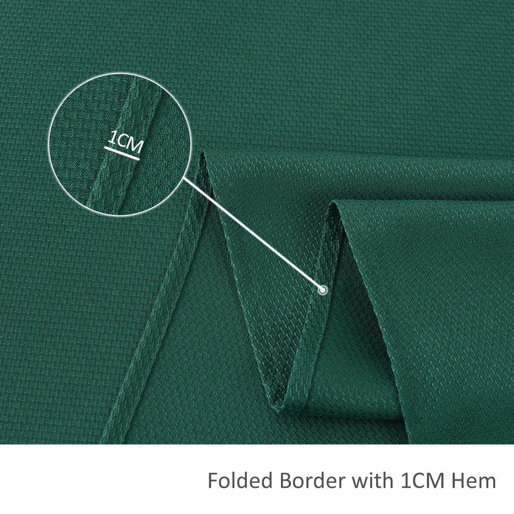 2 Pack Rectangle 52 x 70 Inch Hunter Green Textured Christmas Tablecloth Spillproof Wrinkle Free Table Cloth Dining