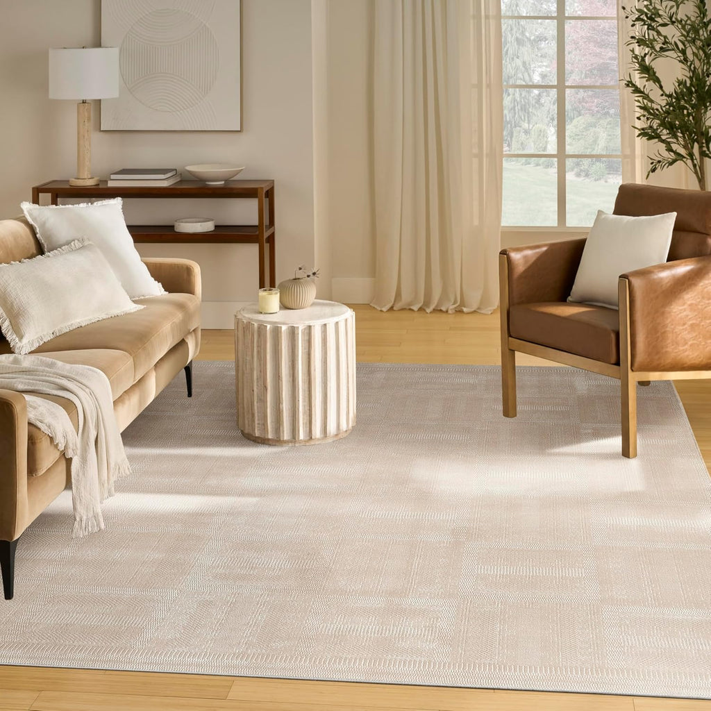 Home Nordic Taupe Area Rug - Easy Clean, Non Shedding, Bed Room, Living Room, Dining Room, Kitchen