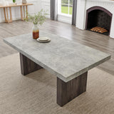 Sorlen Modern 72" Dining Table with 3D Faux Concrete Top