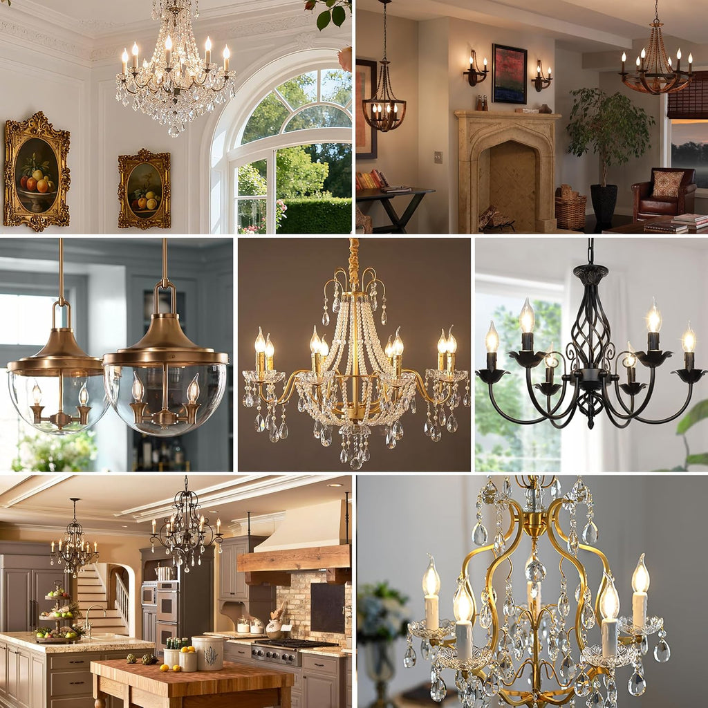 CA10 E12 LED Candelabra Light Bulbs 40W Dimmable 6 Pack
