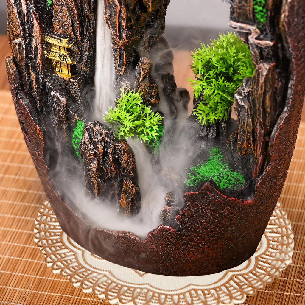 Large Backflow Incense Burner Resin Mountain Waterfall Incense Holder Smoked Fountain Aromatherapy Office Yoga Room - Set of 100
