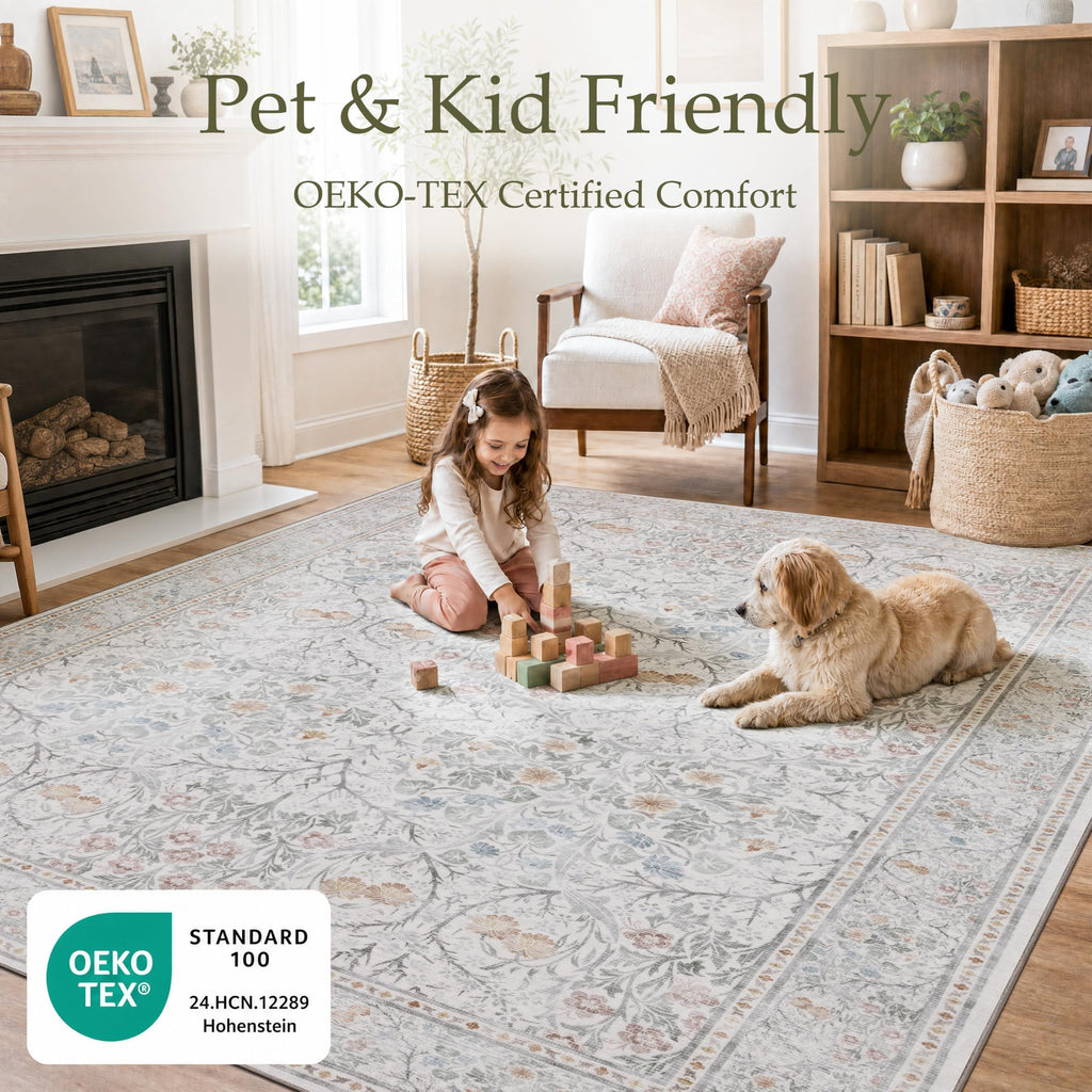 Area Rugs, Washable Rug, Beige