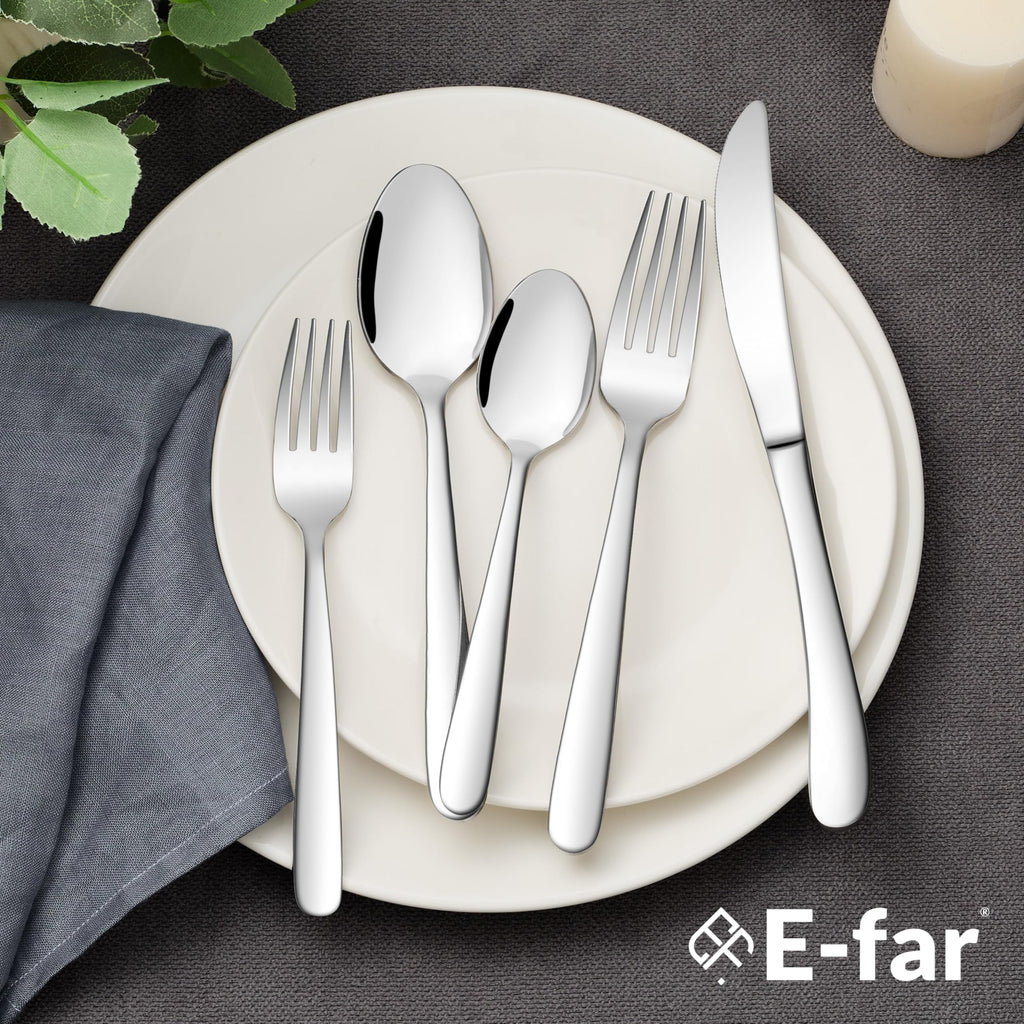 Heavy Duty Silverware Set for 12, 60-Piece Stainless Steel Flatware
