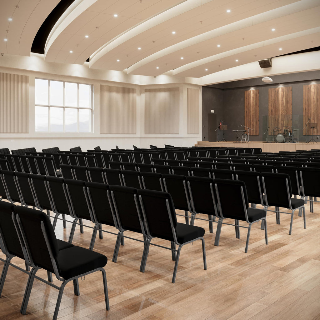 18.5 in Wide Church Chair, Black