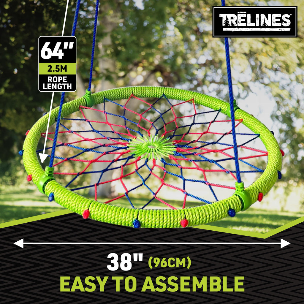 40" Dreamcatcher Round Tree Swing - Colorful & Beautiful Backyard Swing for Kids Outdoor - Perfect for Family &