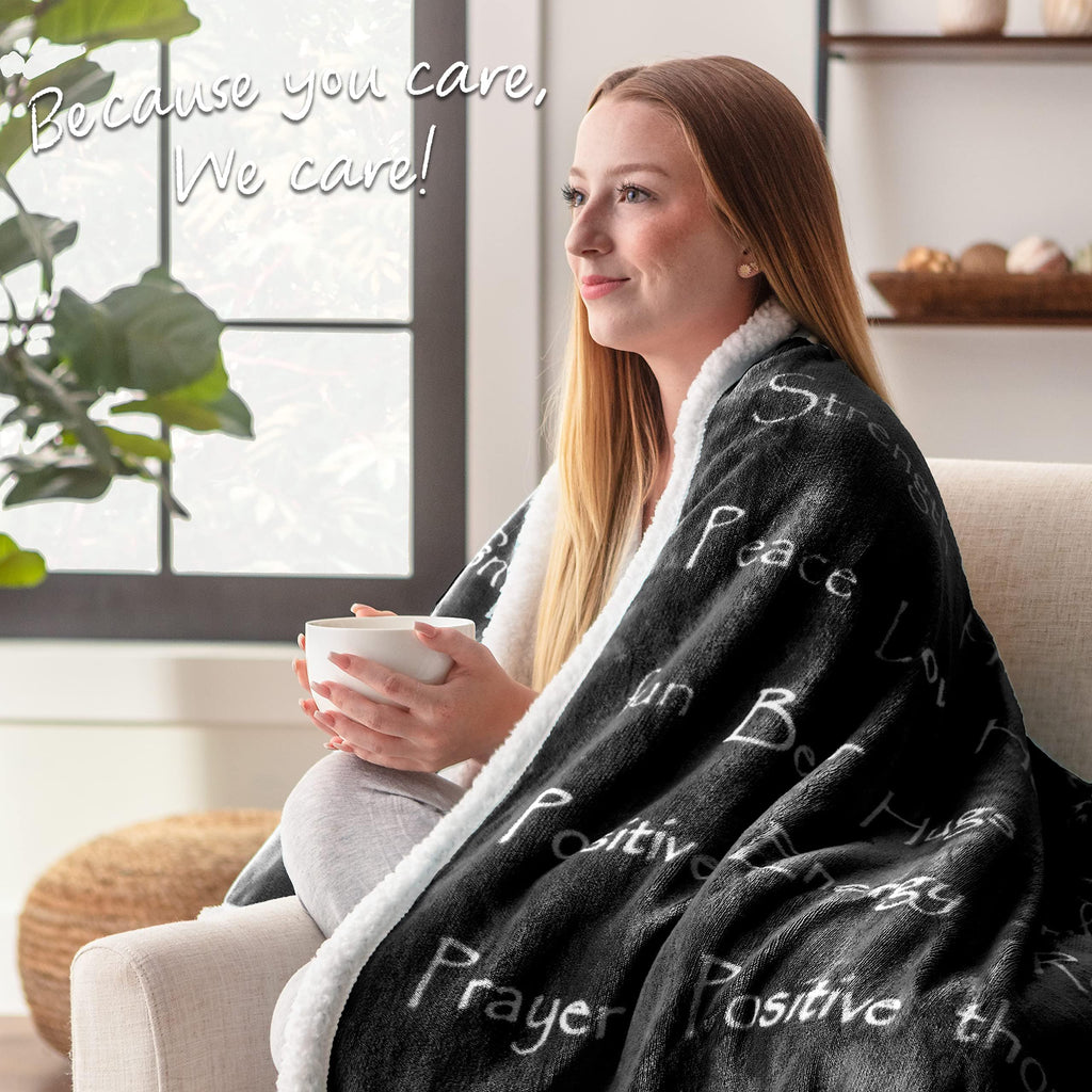 Premium Sympathy Warm Hugs Gift Throw Blanket - Healing Gift Cancer Chemo Survivor Get Well Caring Gifts - Comfort