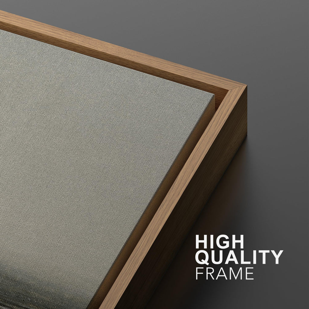 Framed Canvas Print Wall Art Set Misty Beach Horizon Nature Wilderness Illustrations Fine Art Decorative Seascape