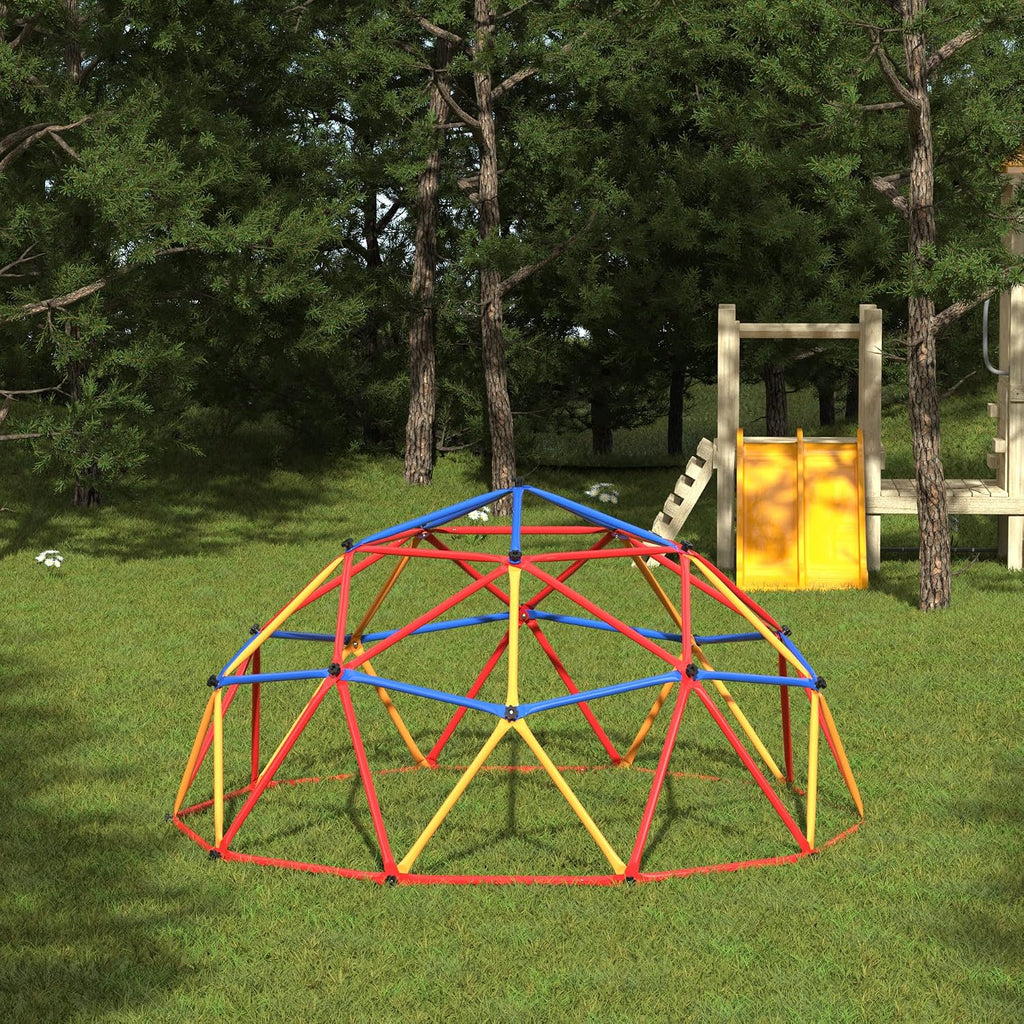 7ft Climbing Dome, Outdoor Geometric Dome Climber for Kids Ages 3-8, Toddler Jungle Gym, Metal, Anti-Rust, Playground