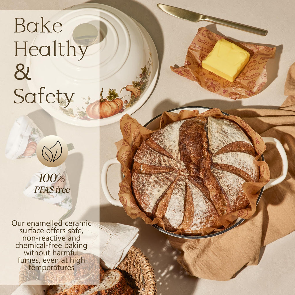 Cast Iron Dutch Oven Pot with Lid, 6QT Bread Oven, Christmas Gift