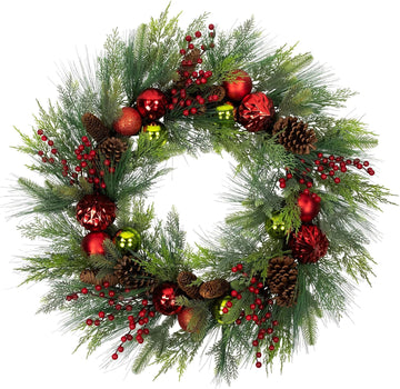Real TouchTM Pinecones Ornaments Artificial Christmas Wreath 36"