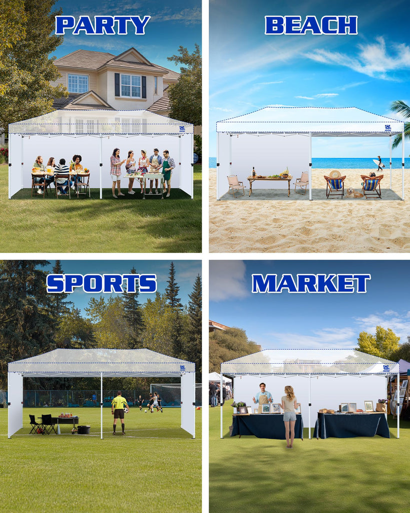 10x20ft Sidewalls for Canopy, Khaki (4Pcs Sidewalls Only)