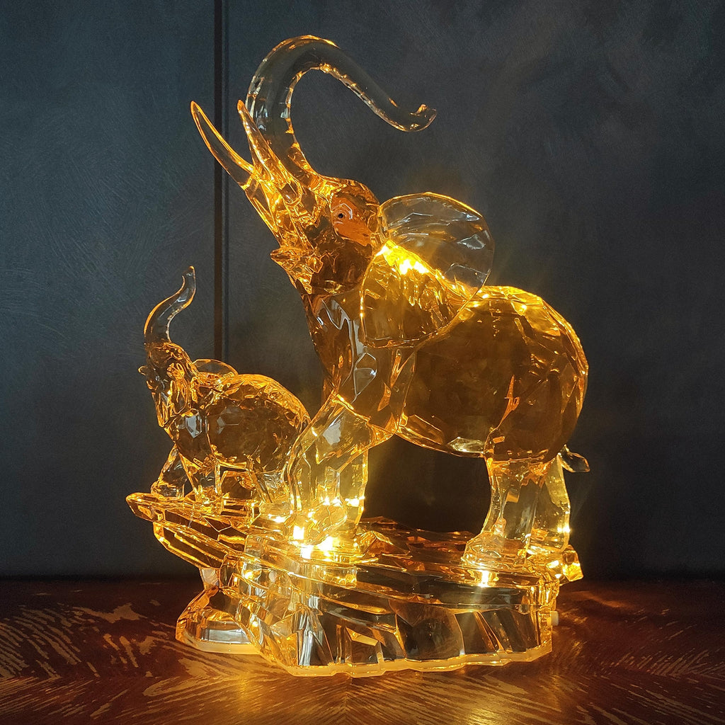 13.8" H Large Acrylic African Elephant Statue Home Decor Gifts