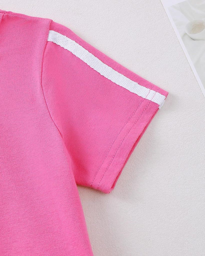 Toddler Baby Girl Clothes Short Sleeve Crewneck Tops T Shirts Solid Color Shorts 2 Piece Set Summer Outfits