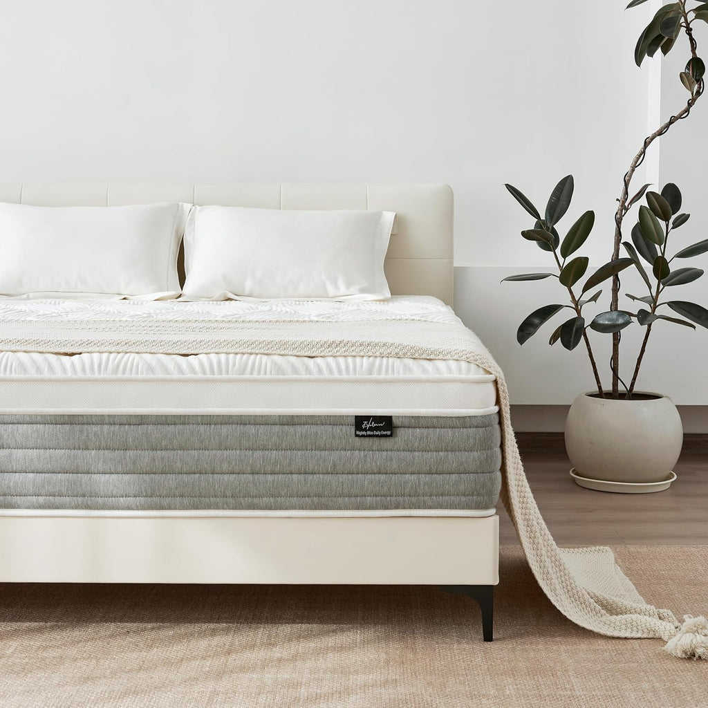 King Mattress 14 Inch, Medium Firm King Size Mattress in a Box,Hybrid Mattresses with Gel Foam & Zoned Pocket Springs