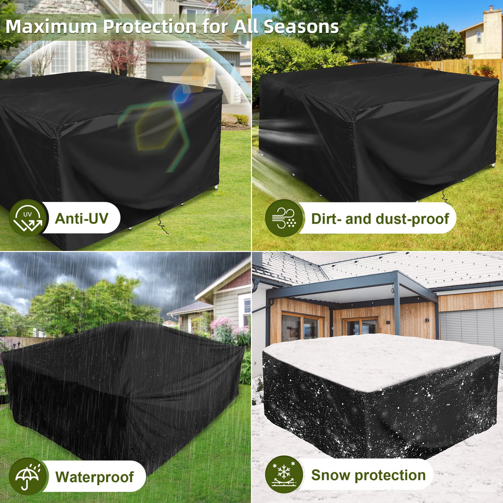 Patio Furniture Covers, Outdoor Furniture Covers Waterproof, Patio Table Cover Windproof, Outdoor Sofa Sectional